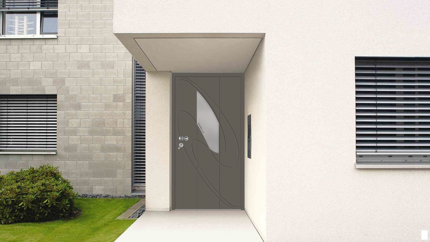 Eine Haustür in einer Computeranimation